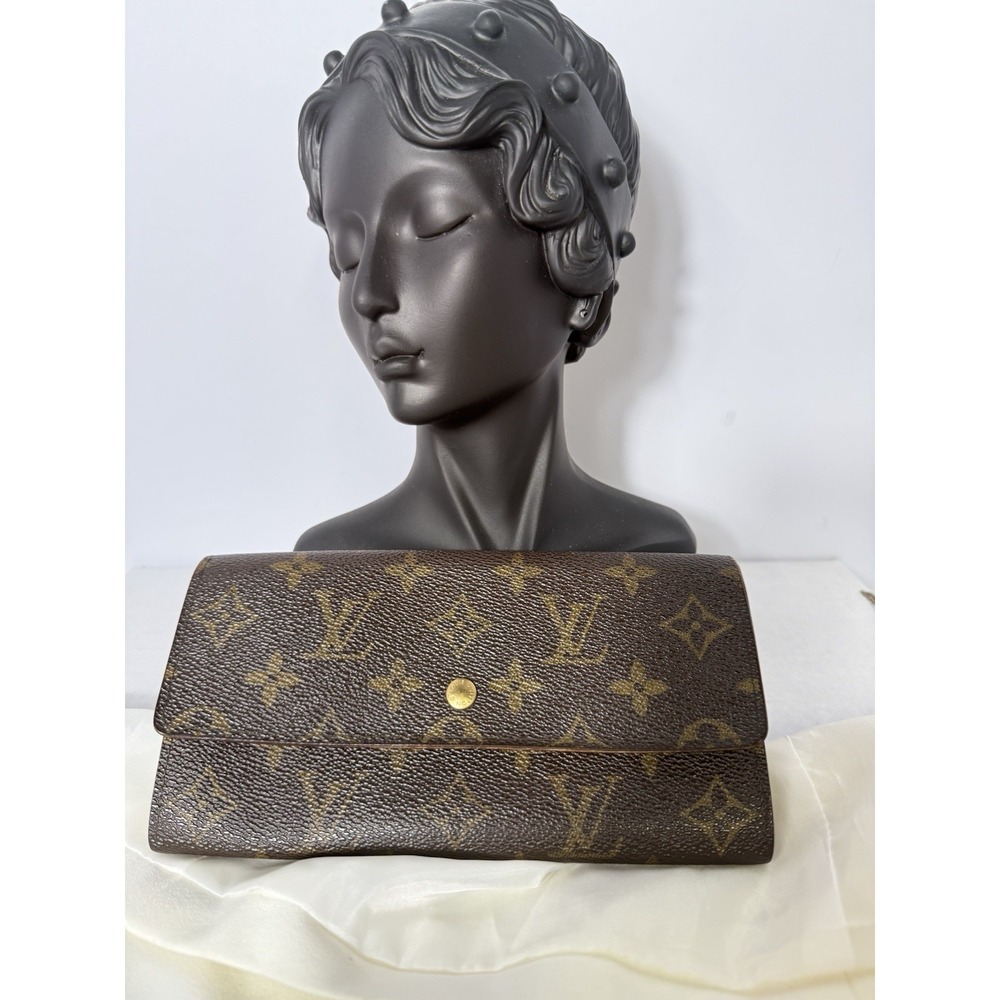 Louis‎ Vuitton Monogram Continental Long Wallet Brown Canvas COA